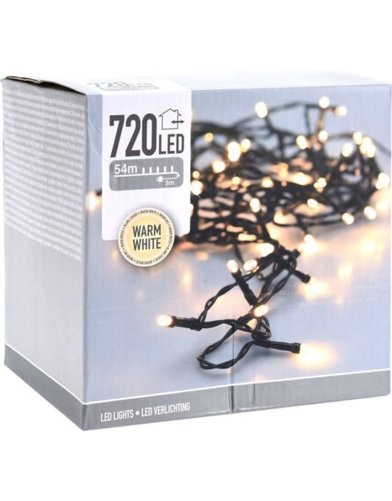 54 meter LEDverlichting / LEDsnoer met 720 LED's warm/wit | voor binnen en buiten