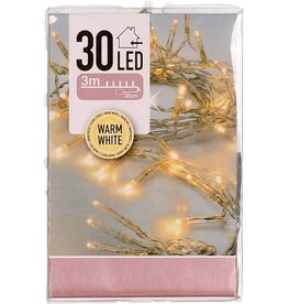 Batterijverlichting kerst versiering -30LED kleur warmwit