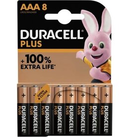 DURACELL Duracell Alkaline Plus AAA Batterijen - 8 stuks