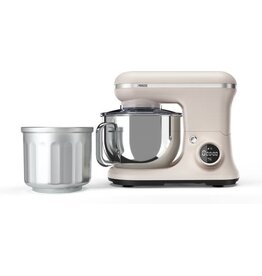 Princess 220138 2-in-1 Keukenmachine en IJsmachine in één - 1200W - 5 liter RVS mengkom - Gratis meegeleverde IJskom voor 1,4 liter ijs - Keukenrobot - Foodprocessor