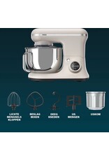 Princess 220138 2-in-1 Keukenmachine en IJsmachine in één - 1200W - 5 liter RVS mengkom - Gratis meegeleverde IJskom voor 1,4 liter ijs - Keukenrobot - Foodprocessor