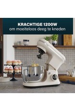 Princess 220138 2-in-1 Keukenmachine en IJsmachine in één - 1200W - 5 liter RVS mengkom - Gratis meegeleverde IJskom voor 1,4 liter ijs - Keukenrobot - Foodprocessor