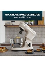 Princess 220138 2-in-1 Keukenmachine en IJsmachine in één - 1200W - 5 liter RVS mengkom - Gratis meegeleverde IJskom voor 1,4 liter ijs - Keukenrobot - Foodprocessor