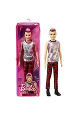 Barbie Barbie Ken Fashionistas pop #176 met gemodelleerd bruin haar ombre effect, een mouwloos tie dye shirt, rood geruite broek en zwarte schoenen, speelgoed voor kinderen tussen de 3 8 jaar