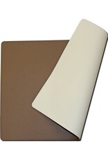 Placemats lederlook Mokka wit
