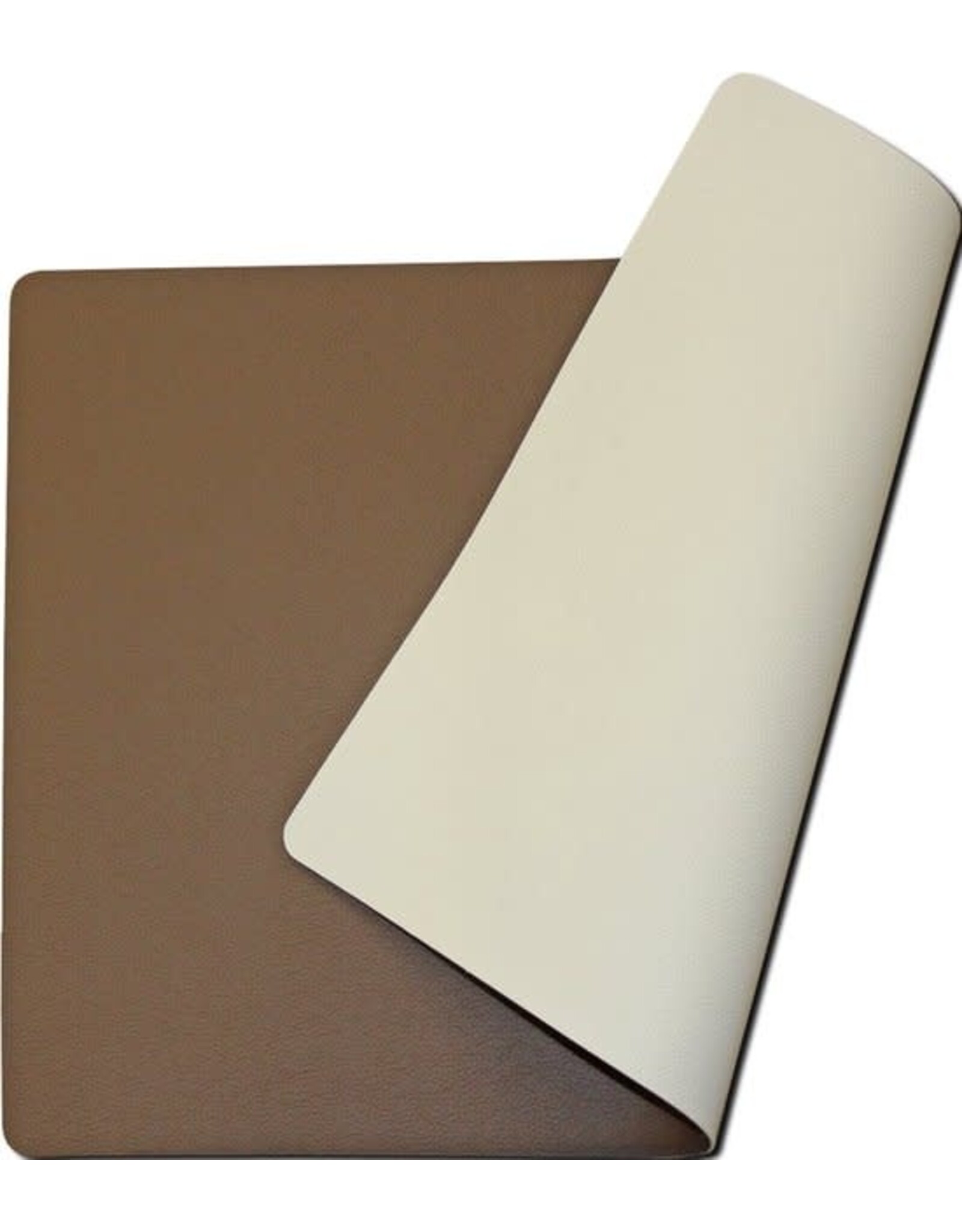 Placemats lederlook Mokka wit