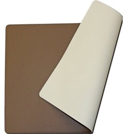 Placemats lederlook Mokka wit