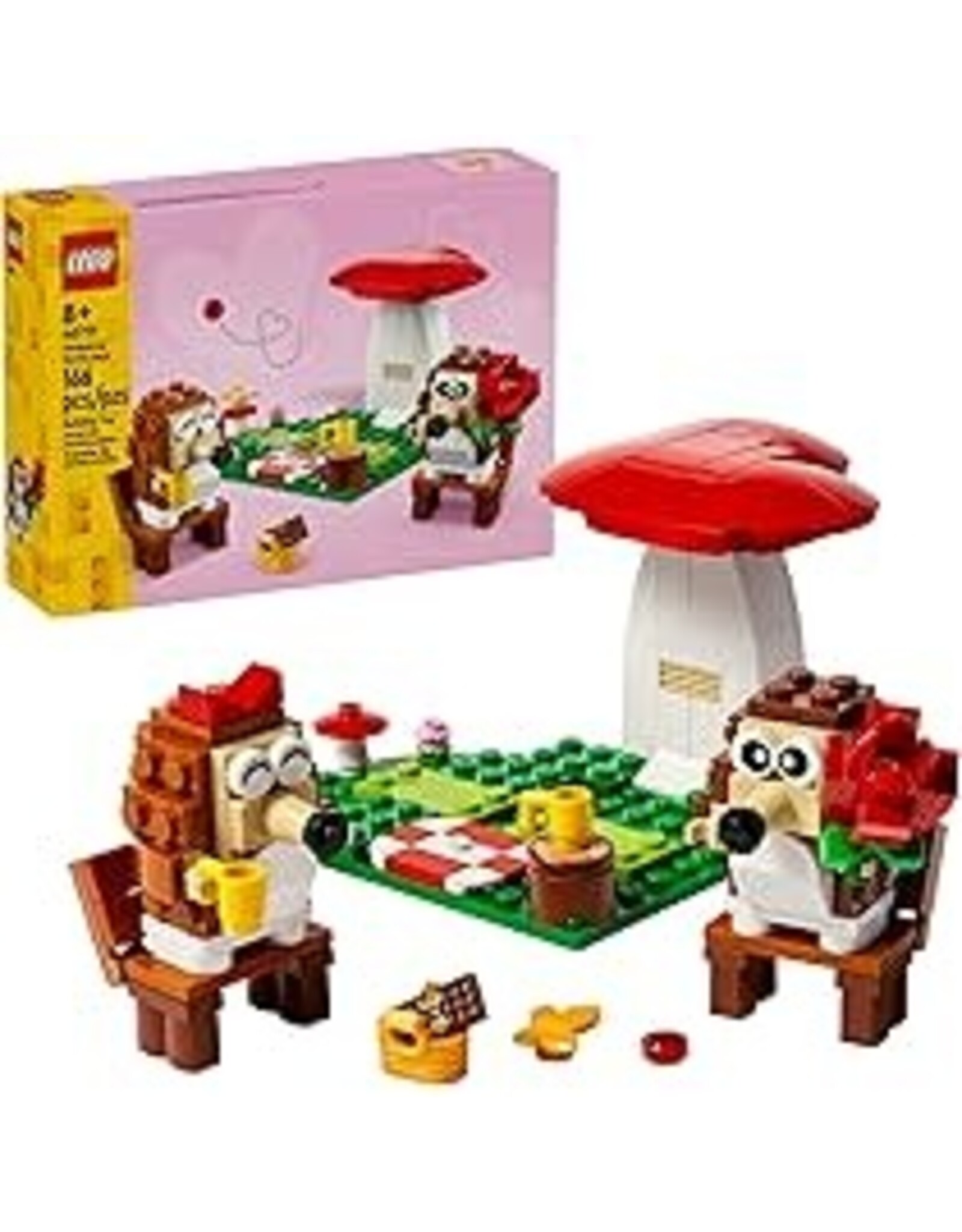 LEGO LEGO Hedgehog Picnic Date Building Toy - Animal Figures and Playset for Kids, Boys and Girls, Ages 8 with 2 Hedgehog Toys and Accessories Included - 40711