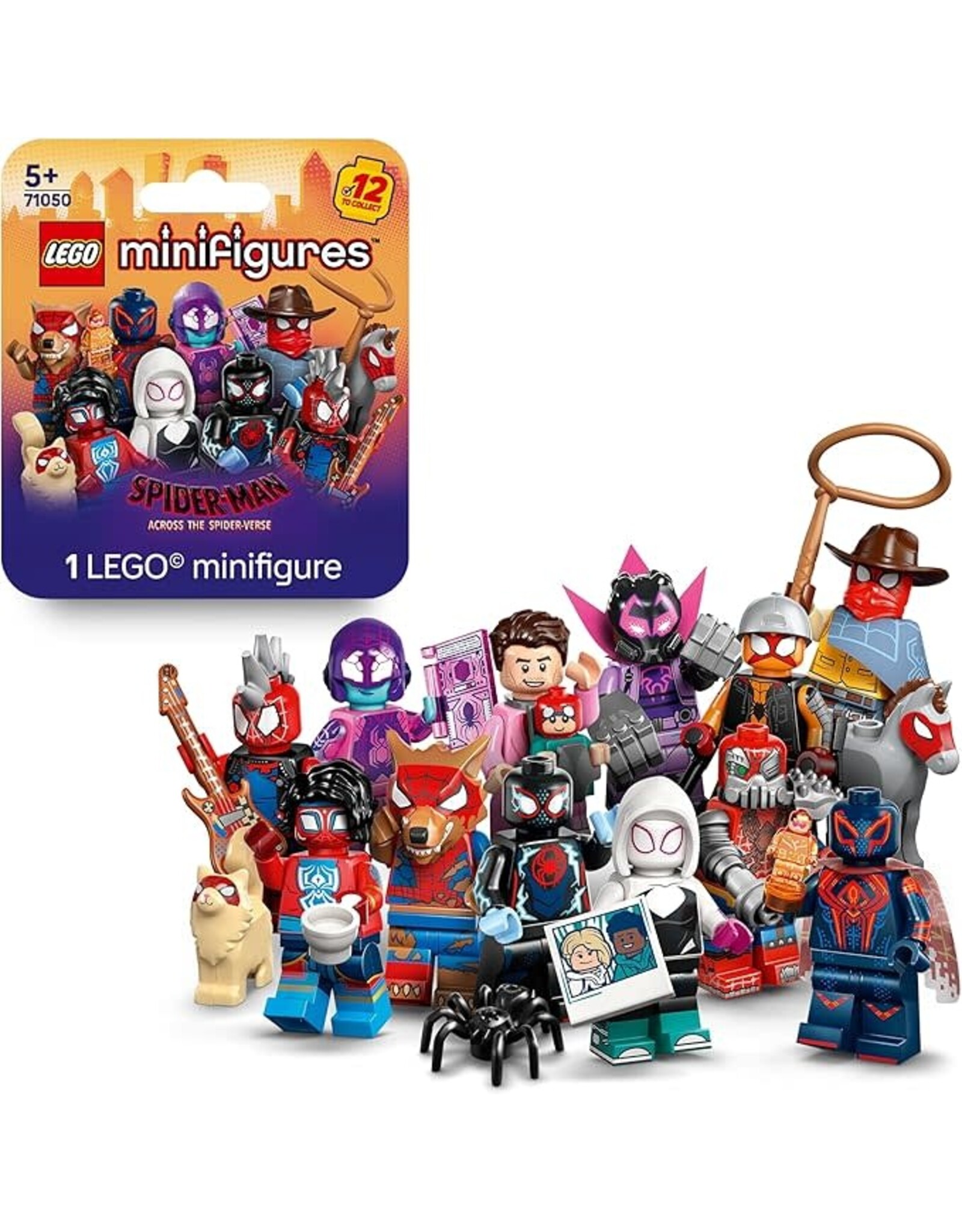 LEGO LEGO Minifiguren Spider-Man: Across the Spider-Verse – 1 van de 12 Verzamelbare Figuren met Accessoires – Incl. Miles Morales – Cadeau voor Jongens vanaf 5 Jaar – Verrassingsdoosje – 71050