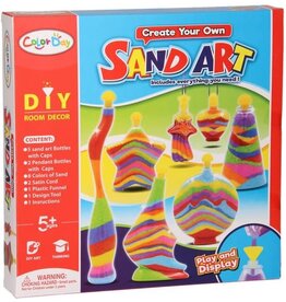 color day Zandkunst XXL creatief knutselpakket met 20-delige set en felgekleurd zand.