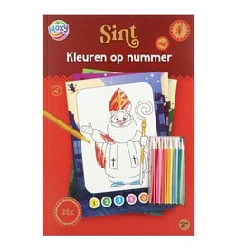 Moxy Sinterklaas Kleuren op Nummer met 6 Potloden