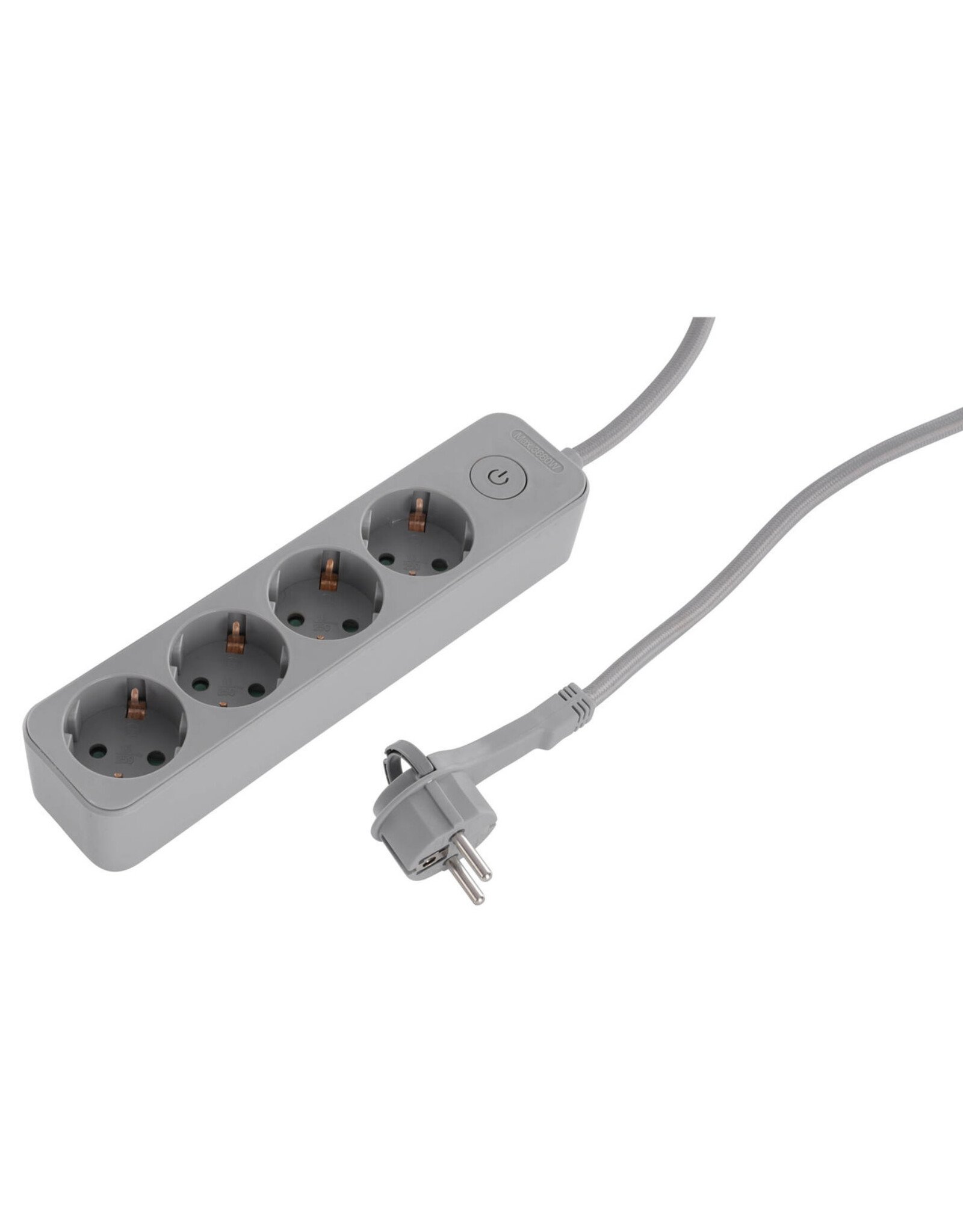 Q-Link Q-Link 4V Stekkerdoos |  3 m | Grijs | Schakelaar