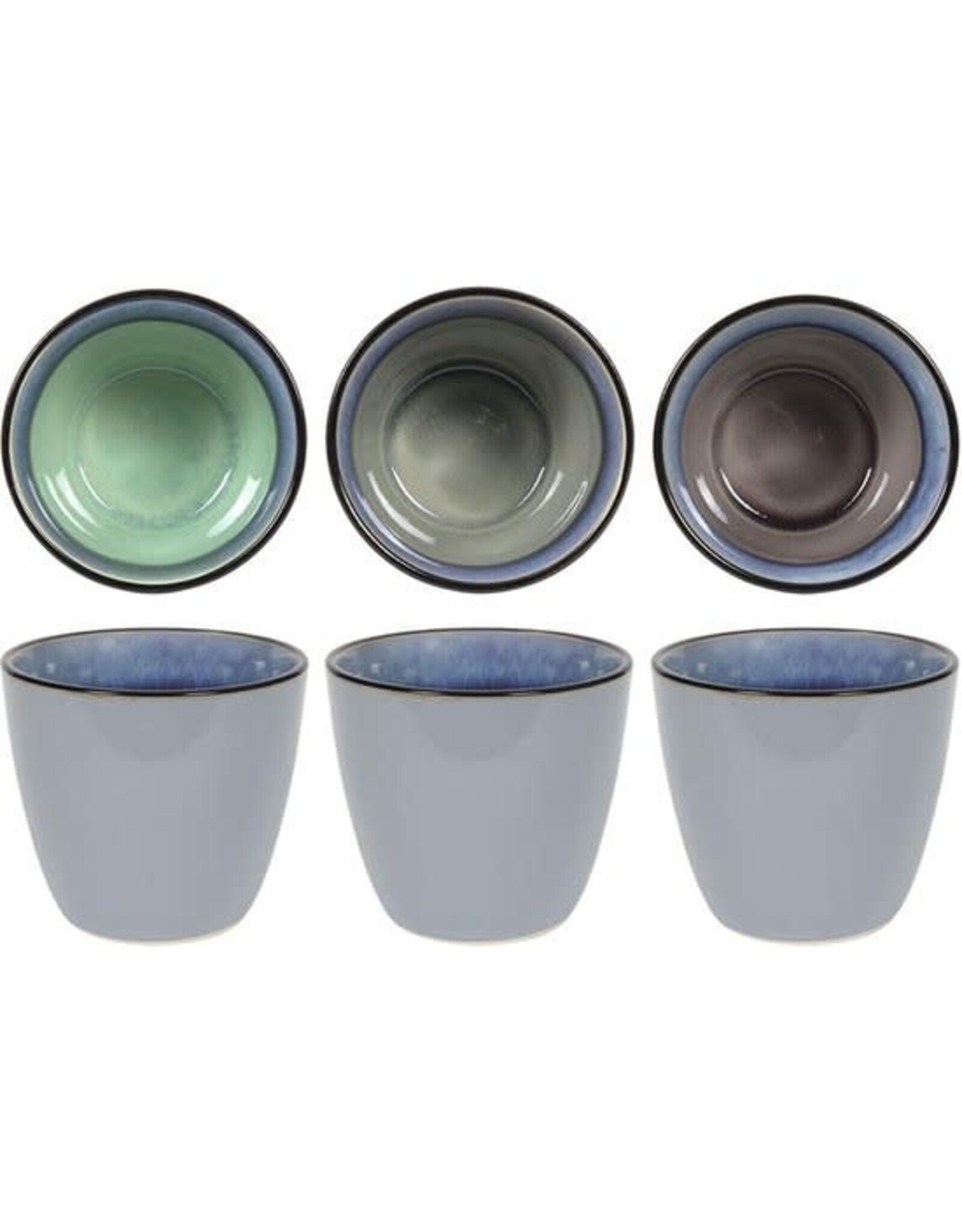 Mok reactive glaze 9x8cm 3-ass/kleur