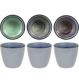 Mok reactive glaze 9x8cm 3-ass/kleur
