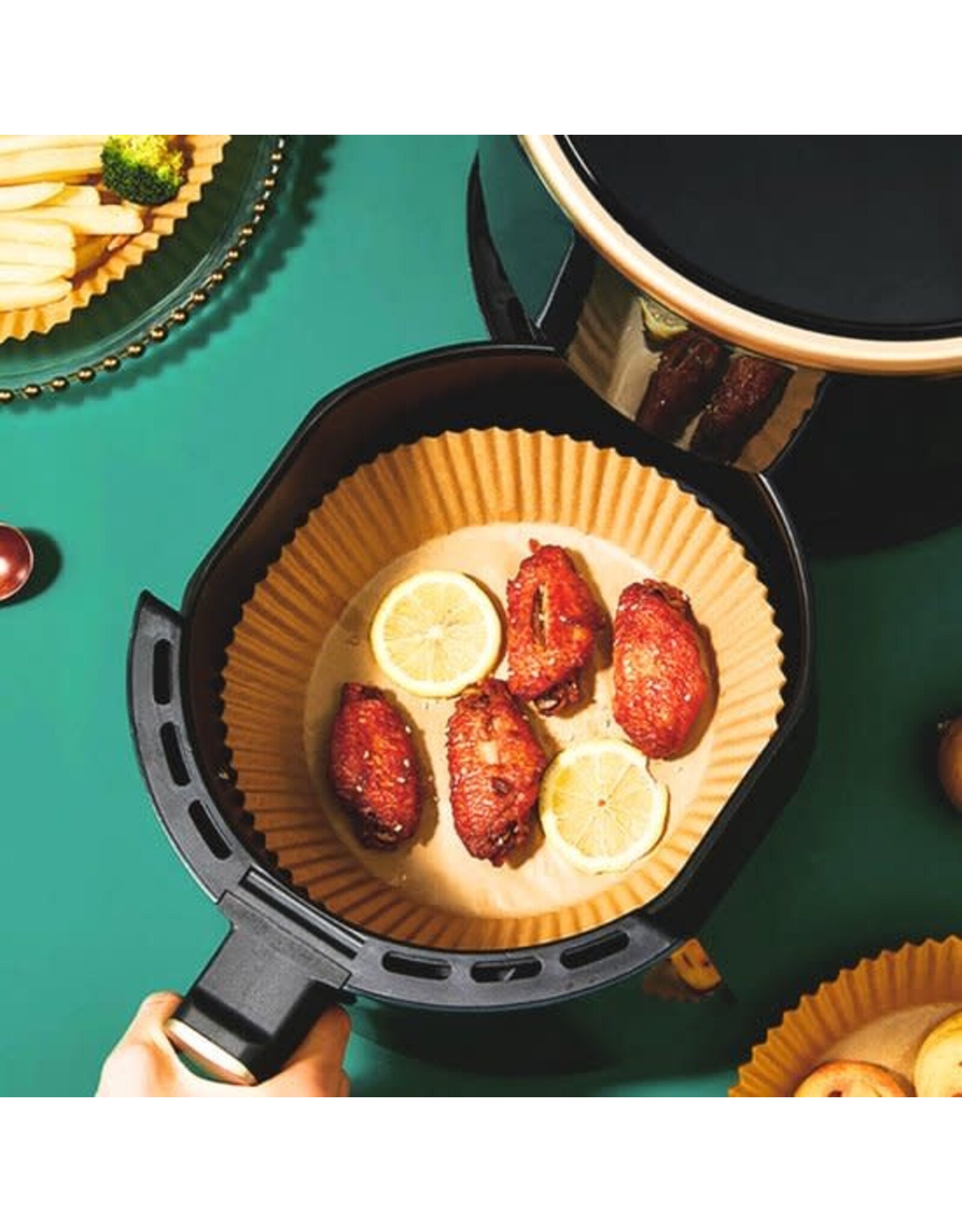 KITCHEN TOOLS Airfryer Bakpapier - Wegwerp Bakpapier - 50 Stuks - Ø 20 CM - Rond