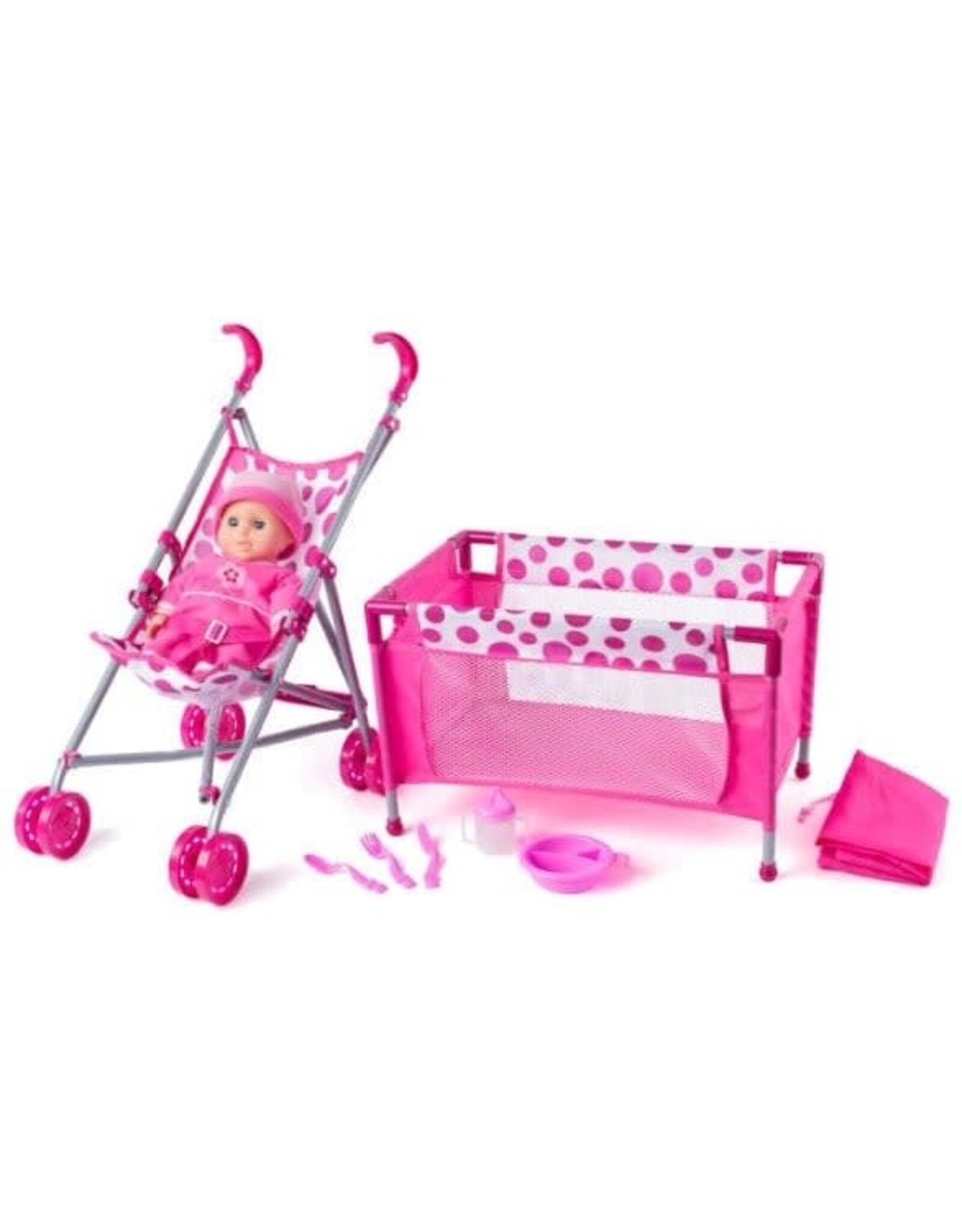 Woody Poppenbed, buggy, pop met acc. 91857