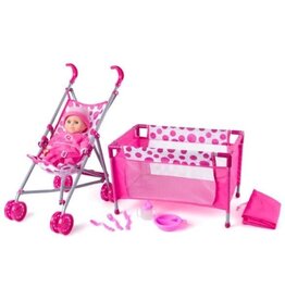 Woody Poppenbed, buggy, pop met acc. 91857