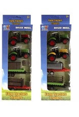 KIDS FUN Tractorset die-cast4/5-delig