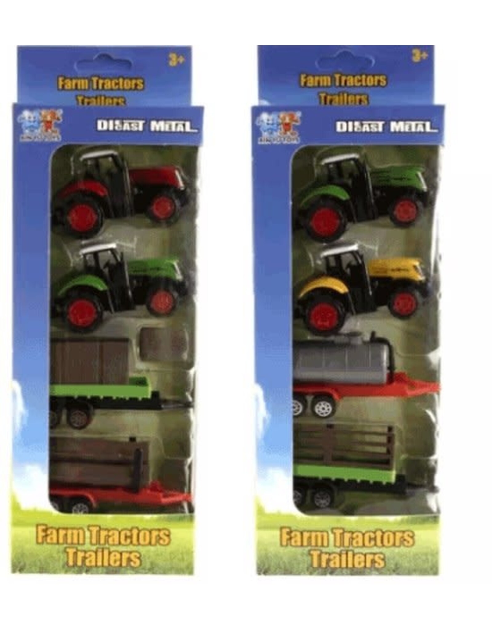 KIDS FUN Tractorset die-cast4/5-delig