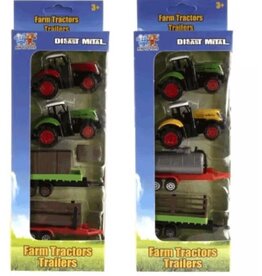 KIDS FUN Tractorset die-cast4/5-delig