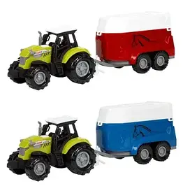 TOI TOYS Ackers Ville Tractor en Trailer met Licht en Geluid, 10cm
