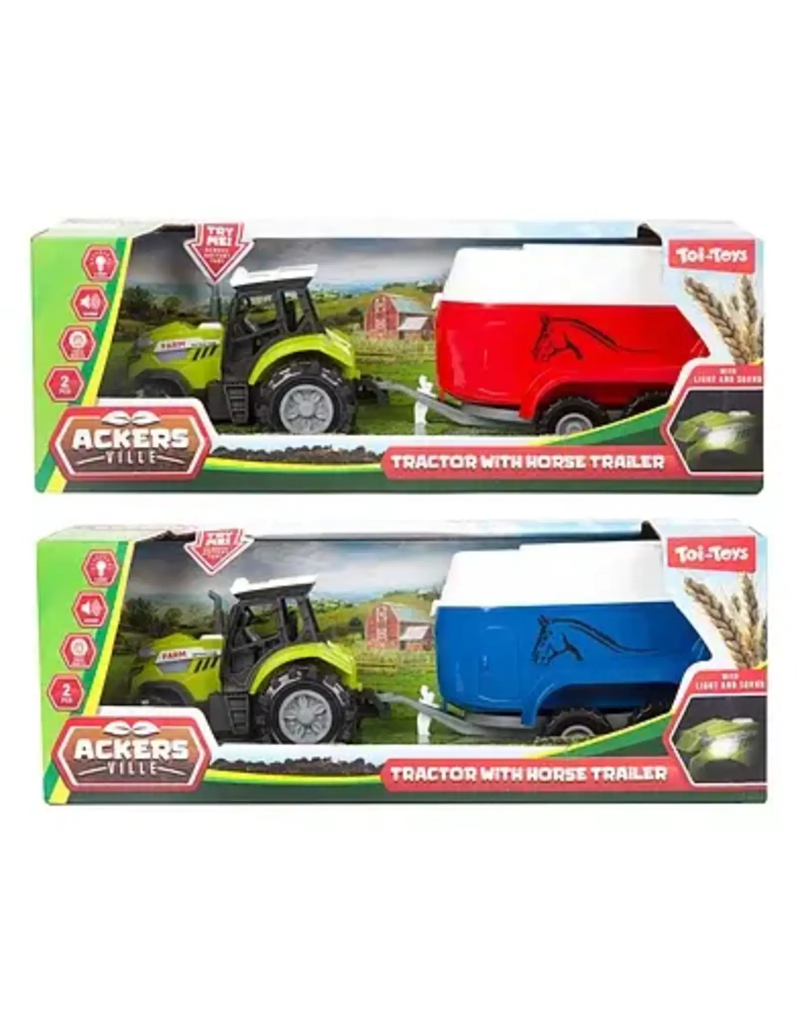 TOI TOYS Ackers Ville Tractor en Trailer met Licht en Geluid, 10cm