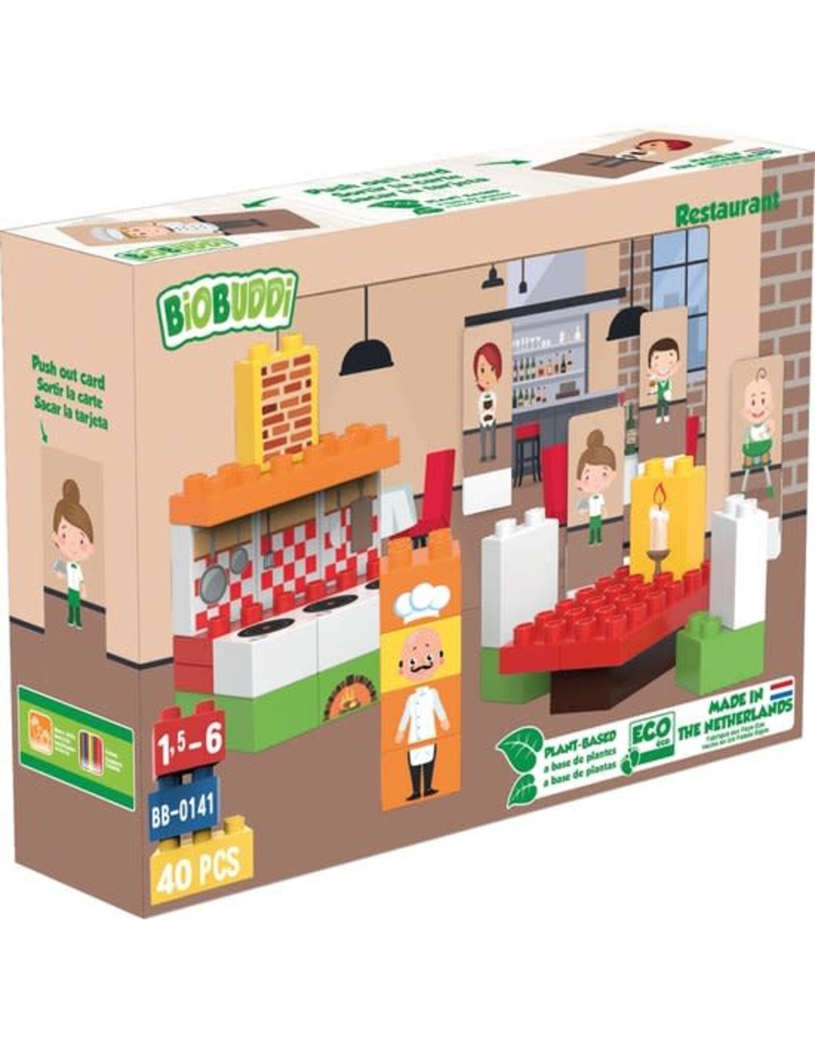 BiOBUDDi BiOBUDDi Plantaardige Blokkenset Restaurant - 40 delig