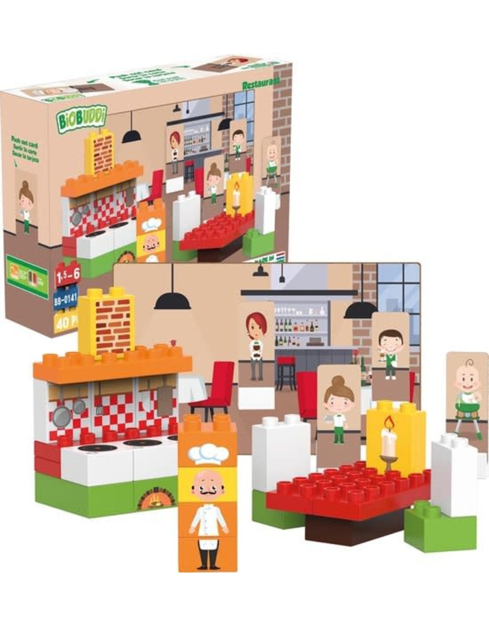 BiOBUDDi BiOBUDDi Plantaardige Blokkenset Restaurant - 40 delig