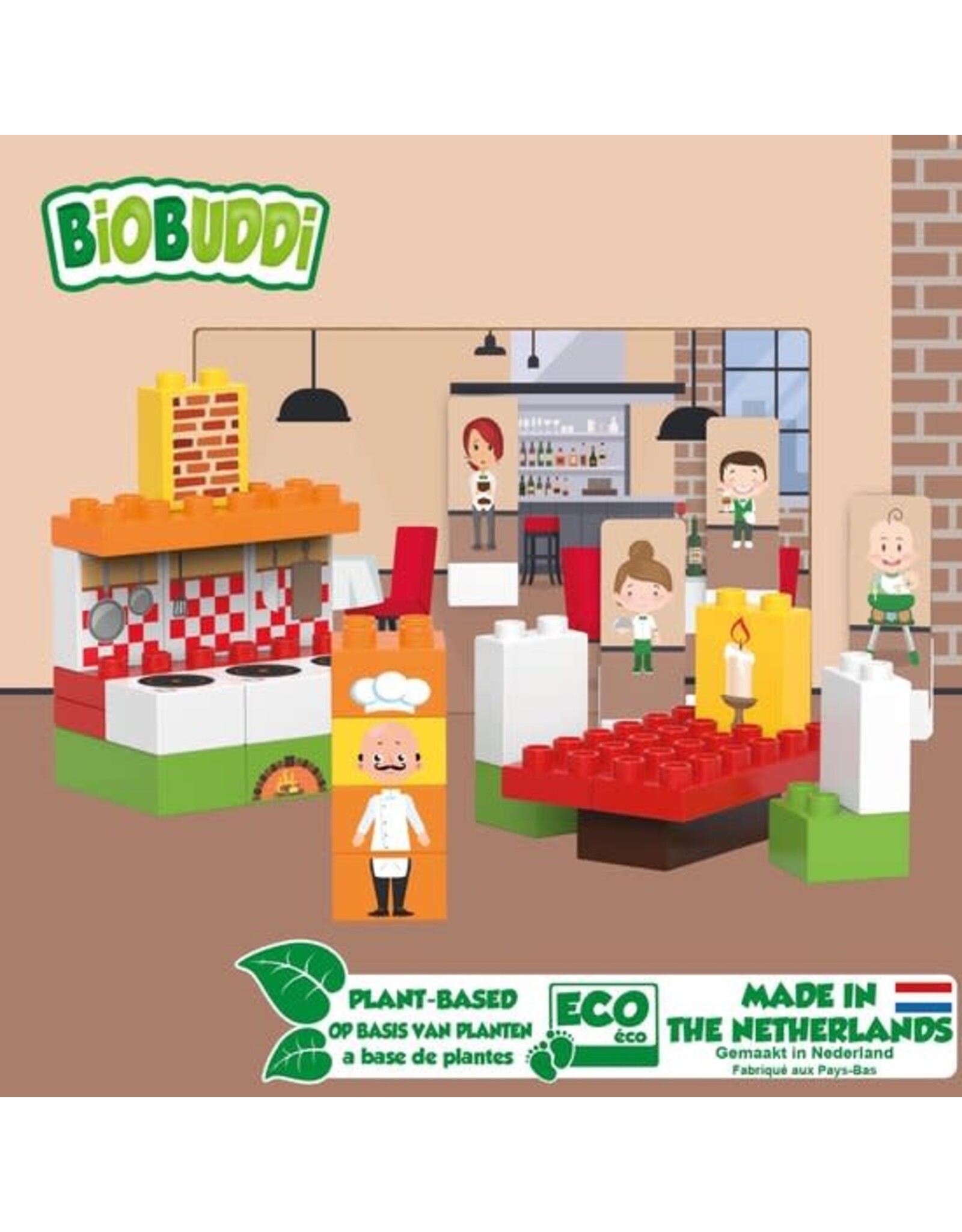 BiOBUDDi BiOBUDDi Plantaardige Blokkenset Restaurant - 40 delig