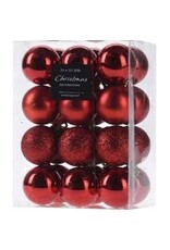 Kerstbal Onbreekbaar 3.00cm 24 stuks - Rood