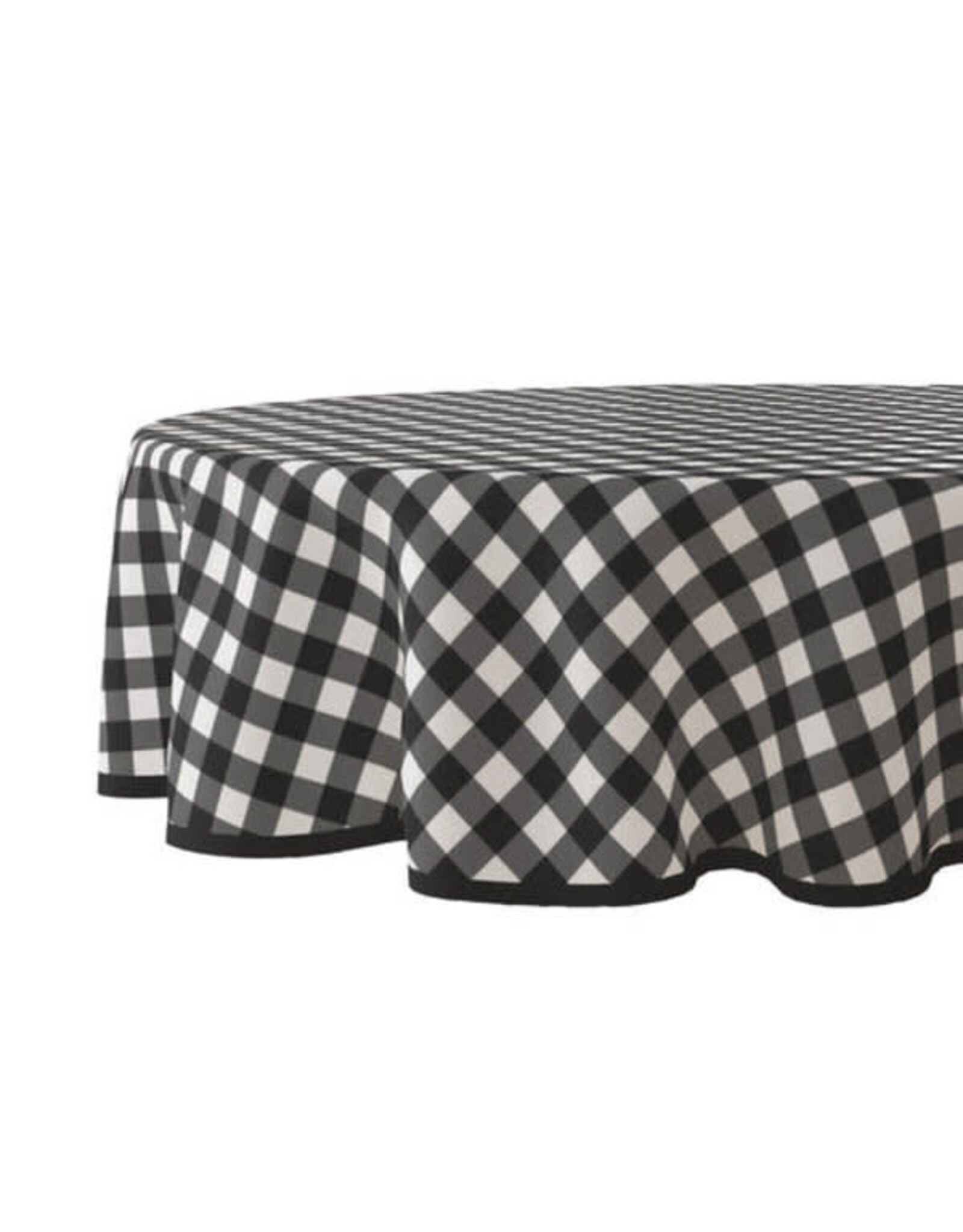 WICOTEX Afdrukken TAFELZEIL ROND RUIT ZWART 160 CM