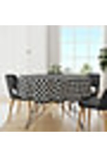 WICOTEX Afdrukken TAFELZEIL ROND RUIT ZWART 160 CM