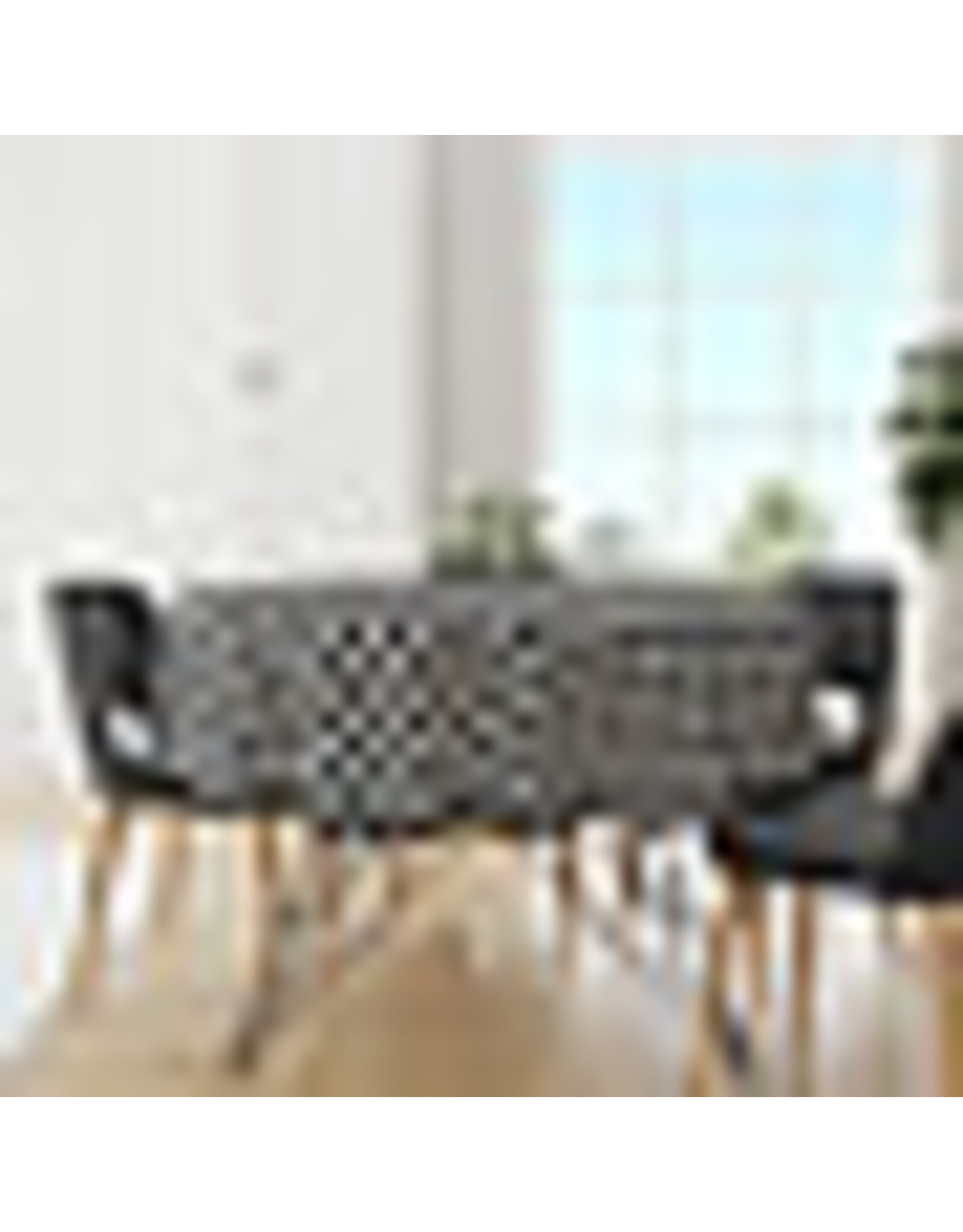 WICOTEX Afdrukken TAFELZEIL ROND RUIT ZWART 160 CM