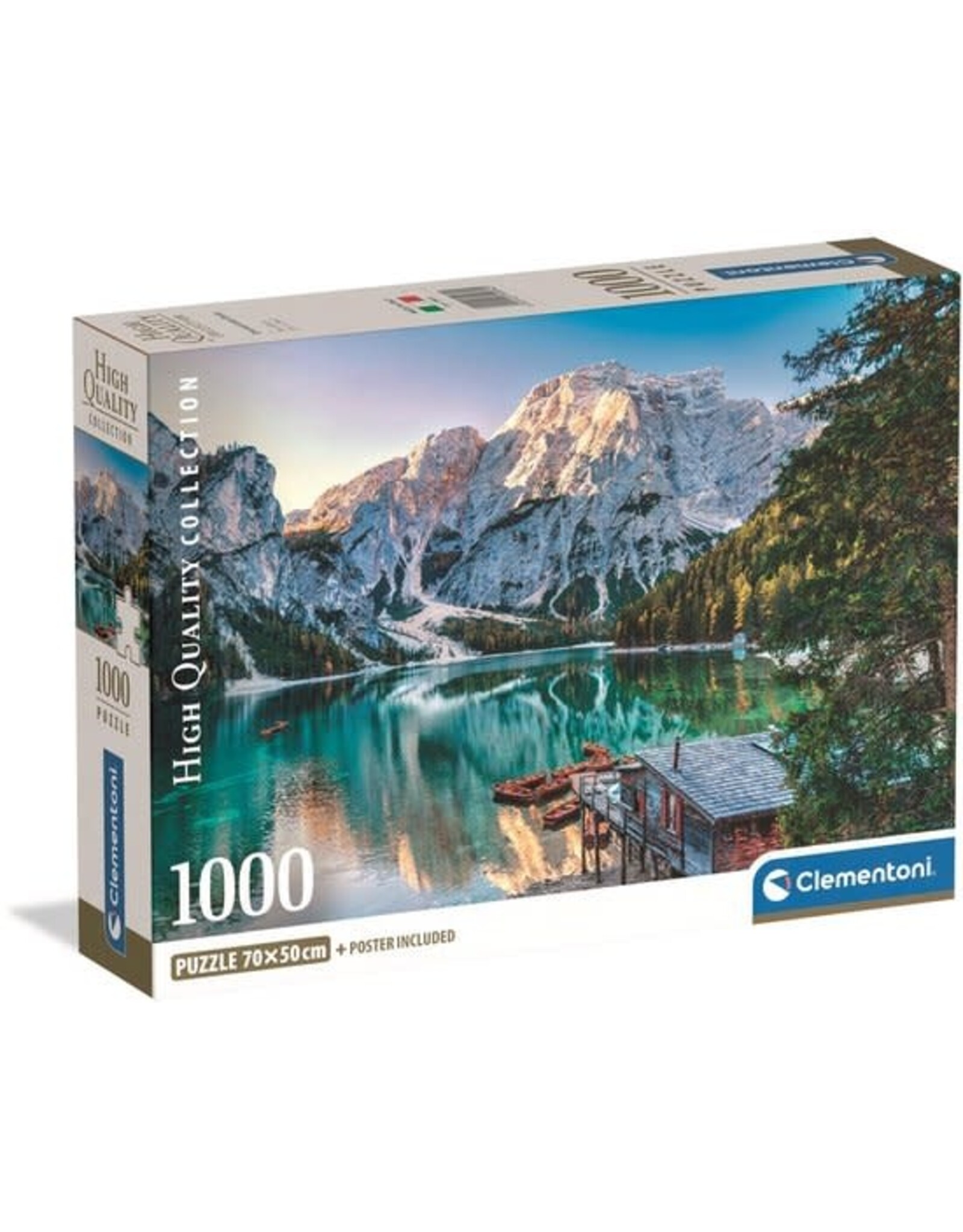 CLEMENTONI Clementoni - Puzzel - 1000 Stukjes - Emerald Lake Braies - Puzzel Voor Volwassenen - High Quality Collection
