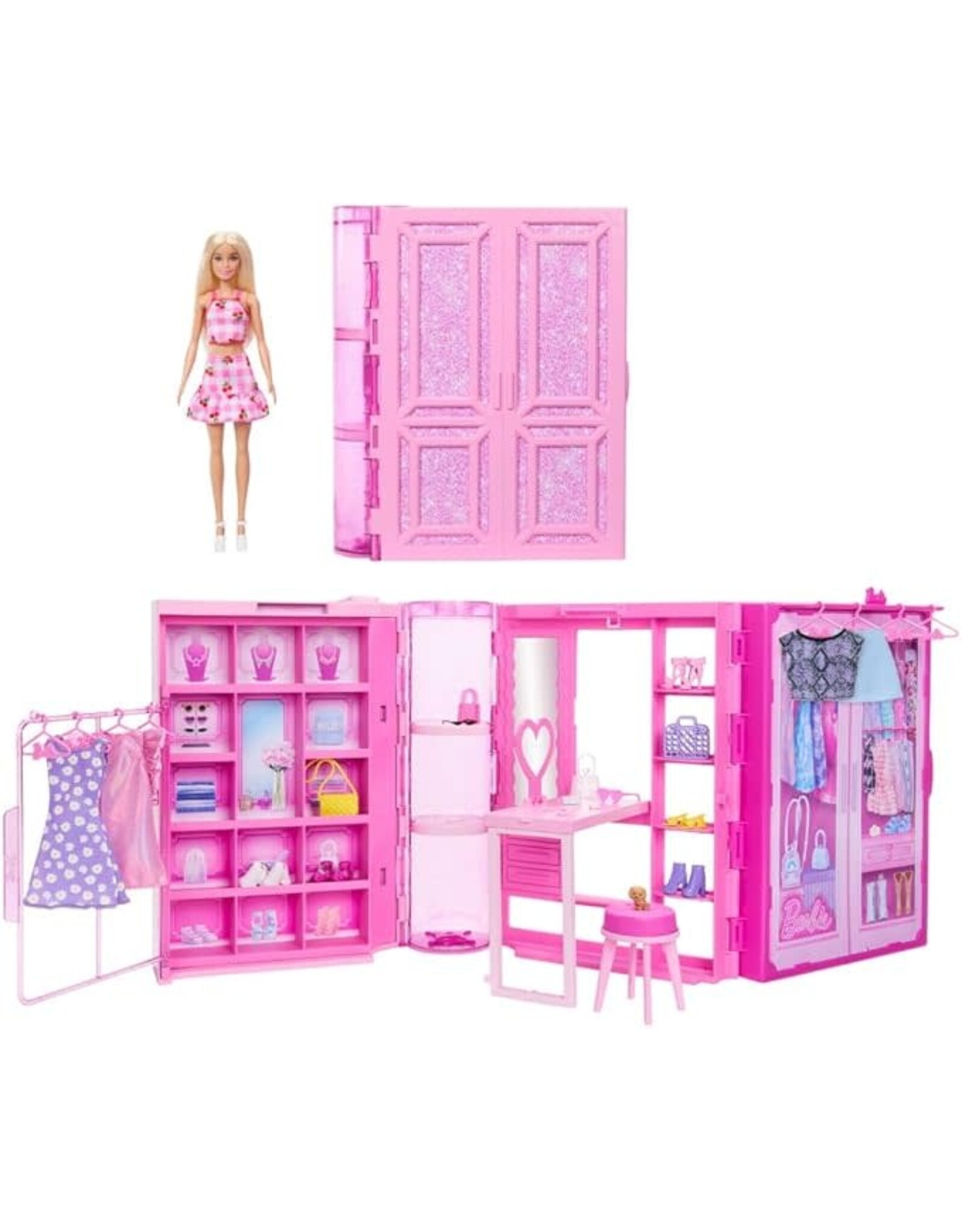 Barbie Barbie Droomkast en Barbiepop - Speelset met modepop en barbiekleding
