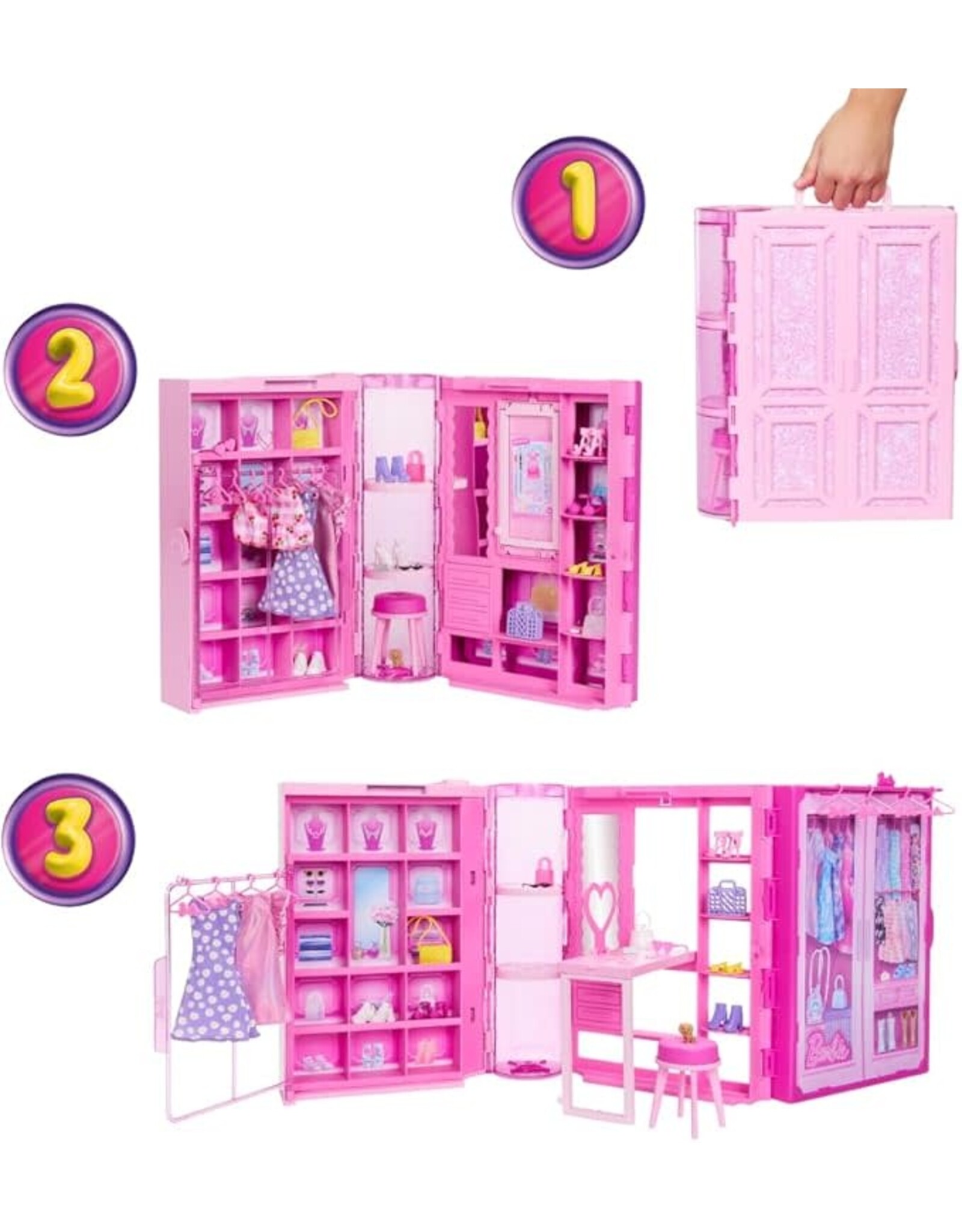 Barbie Barbie Droomkast en Barbiepop - Speelset met modepop en barbiekleding