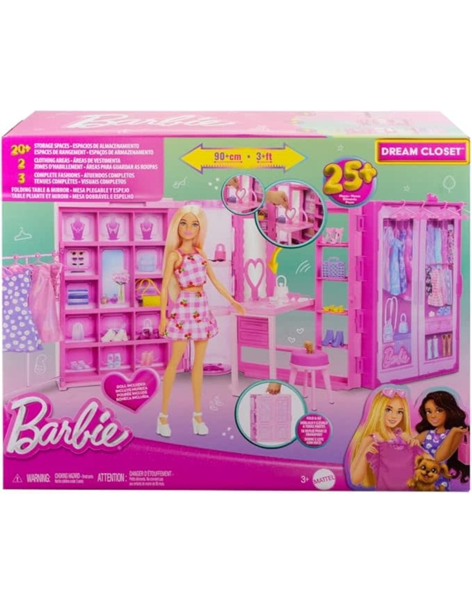 Barbie Barbie Droomkast en Barbiepop - Speelset met modepop en barbiekleding