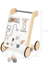 Pinolino Pinolino "Tino"- Activity Loopwagen - looptrainer - wit- houten speelgoed