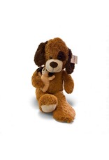 MERKLOOS Pluche hond 80cm met kleine baby hond