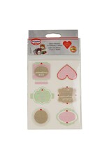 Dr. Oetker Dr Oetker 3222 jam etiket, conservenetiket, glaslabel, jampot etiket, etikettenset, groen, roze, bruin, wit