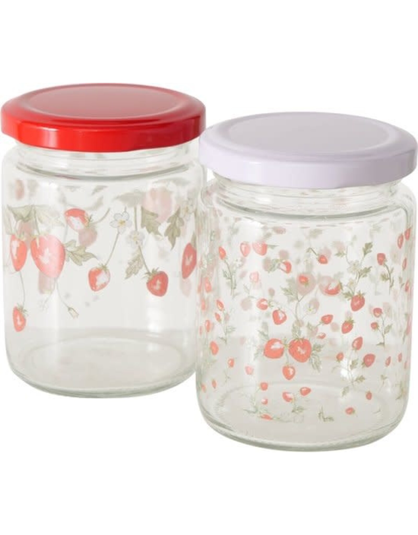 Boltze Home Boltze Home Voorraadpot 'Emily' aardbei glas 240ml dia.7x9cm 2 assorti