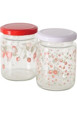 Boltze Home Boltze Home Voorraadpot 'Emily' aardbei glas 240ml dia.7x9cm 2 assorti