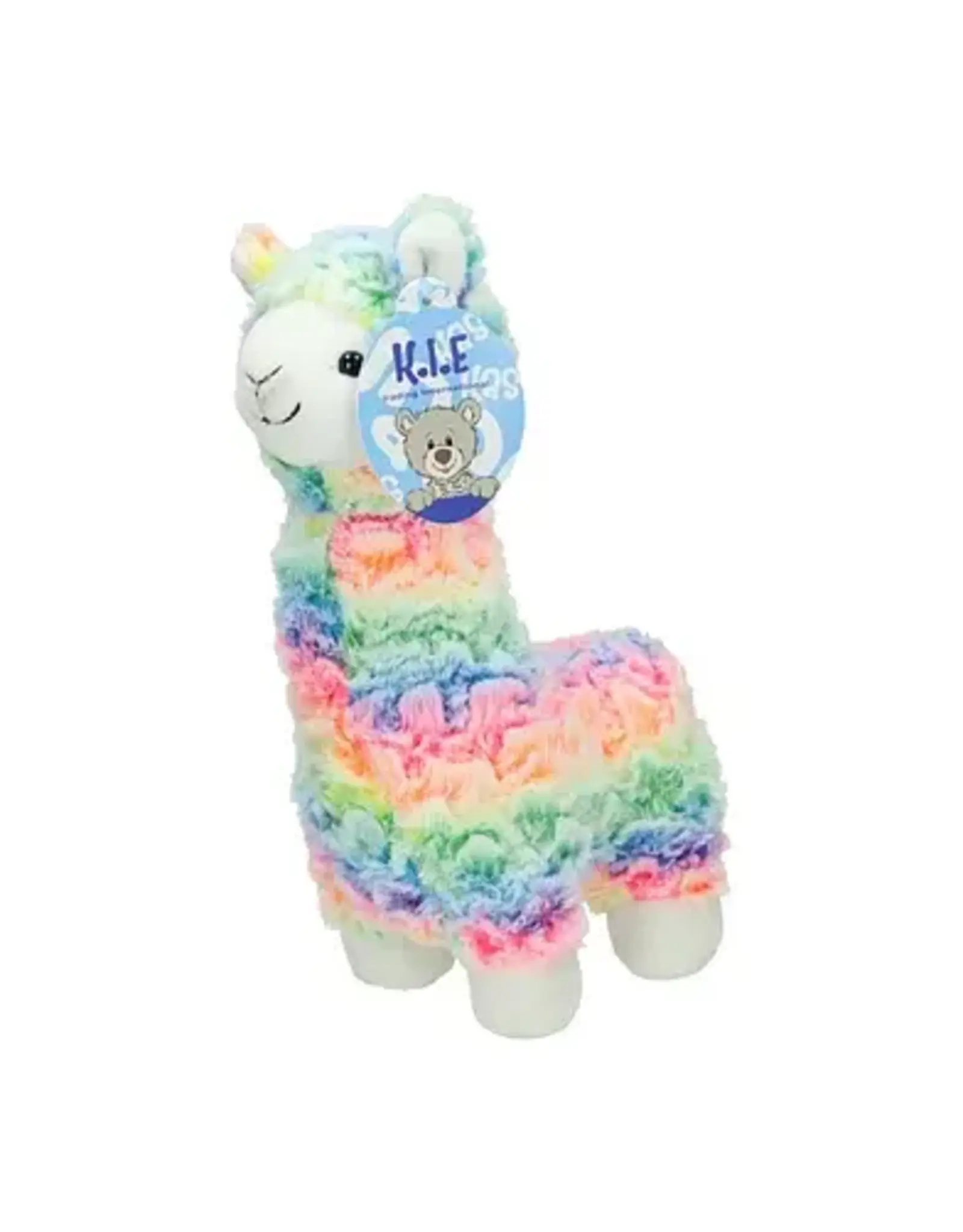kie Pluche Regenboog Alpaca Knuffel - 28cm