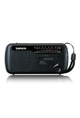 LENCO MCR-113BK  Draagbare opwindbare noodradio zaklamp en powerbank in een