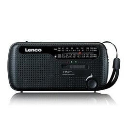LENCO MCR-113BK  Draagbare opwindbare noodradio zaklamp en powerbank in een