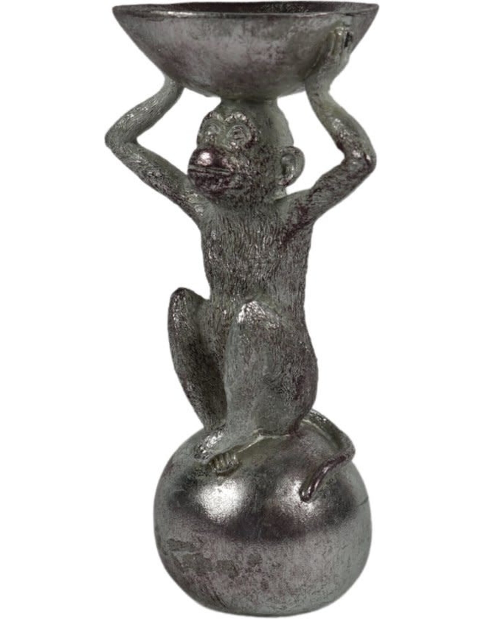 MERKLOOS Beeld aap zilverkleurig 26cm
