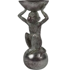 MERKLOOS Beeld aap zilverkleurig 26cm