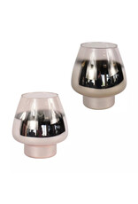 MERKLOOS Windlicht glas zilverkleurig Ø17,5xH18cm