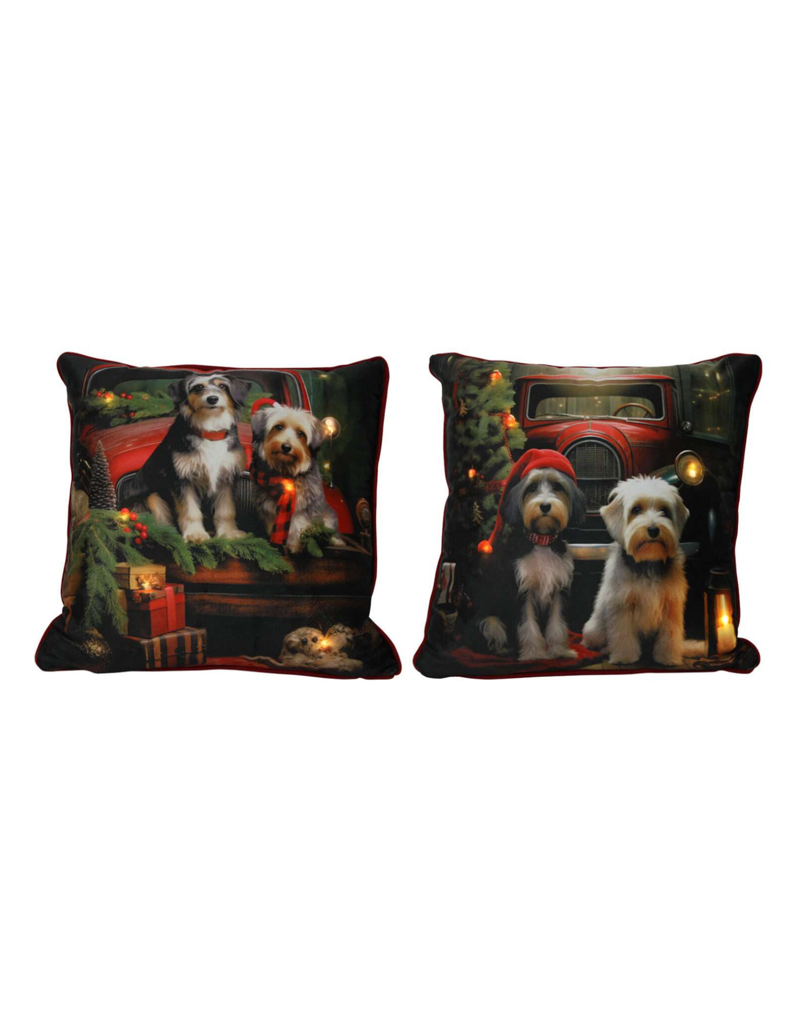Svenska Living LED kerst kussen honden 40x40cm