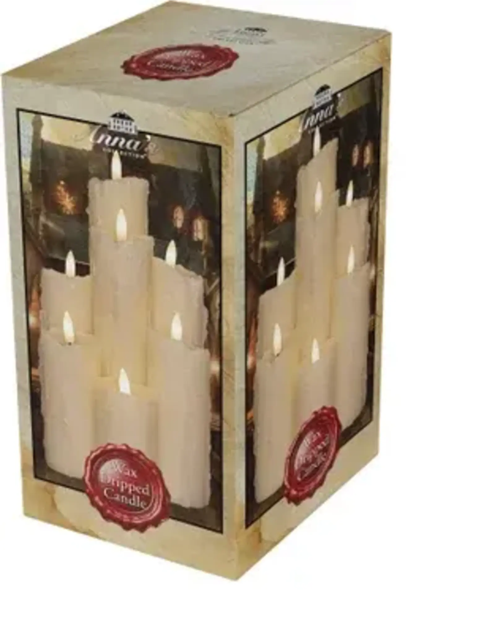 anna`s collection Anna's Collection LED kaarsen/stompkaarsen - 2x - goud - D4,5 x H8 cm - timer - warm wit